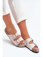 Dámské sandály se zlatými sponami a švy šedé Lunera