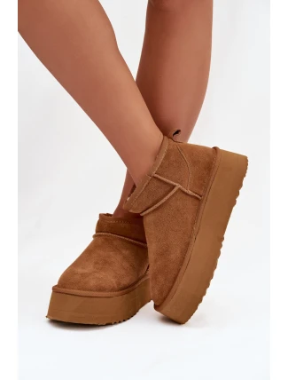 Dámské sněhule z přírodního semiše Mairene – camel