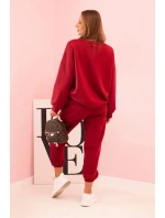 Komplet mikina + kalhoty máslově švestková