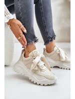 Dámské Kožené Tenisky Béžové CheBello 4583 Dámské Kožené Tenisky Béžové CheBello 4583