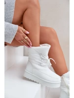 Sněhule na platformě se zipem Big Star OO274886 Bílé