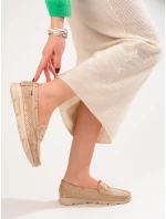 Stylové zlaté mokasíny dámské bez podpatku Stylové zlaté mokasíny dámské bez podpatku