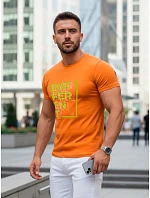 Pánské oranžové tričko s potiskem FashionStreet NX5008R