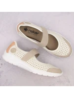 Pohodlná ažurová polobotka Rieker W RKR575A béžová