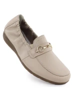 Dámské pohodlné kožené mokasíny béžové Rieker L9354-60