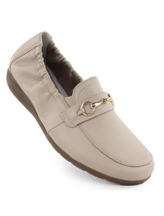 Dámské pohodlné kožené mokasíny béžové Rieker L9354-60