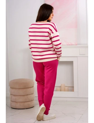 Svetr set Pruhovaná mikina + Kalhoty fuchsie Svetr set Pruhovaná mikina + Kalhoty fuchsie