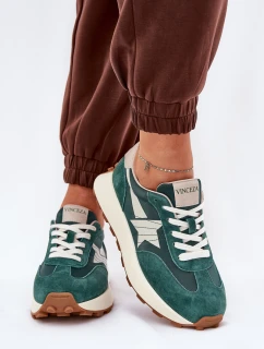 Dámské Sportovní Boty Z Semiše Na Platformě 66720 Zelené Vinceza