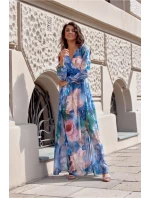 Denní šaty SUK0419 modro-zelené - Roco Fashion Denní šaty SUK0419 modro-zelené - Roco Fashion