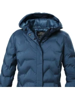 Dámská zimní bunda Killtec KOW 9 prošívaná bunda s kapucí dlouhá nepromokavá modrá (41806/744)
