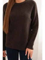 Svetr dámský z baby alpak s dlouhým rukávem hnědý Svetr dámský z baby alpak s dlouhým rukávem hnědý