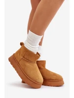 Nízké dámské sněhule na platformě s teplou podšívkou Camel Saldren