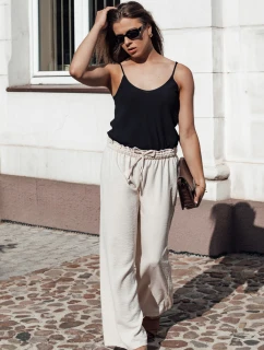 Dámské kalhoty se širokými nohavicemi MADDIE light beige FashionStreet UY2131