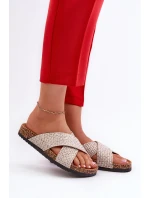 Dámské pantofle na korkové platformě béžové Tesolen Dámské pantofle na korkové platformě béžové Tesolen