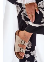 Dámské Zamszové Klapky S Přezkami Big Star RR274A391 Béžové