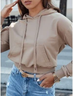 TRENDHOOD dámská mikina s kapucí světle hnědá FashionStreet BY1311