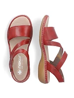 Kožené pohodlné sandály Rieker W RKR685 red