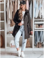 Dámský dvouřadový trenčkot s páskem BELISION černý FashionStreet NY0749