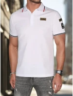 Pánská polokošile s nášivkami bílá FashionStreet PX0635