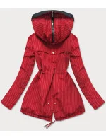 Červeno-černá oboustranná pruhovaná bunda s kapucí (W659) Červeno-černá oboustranná pruhovaná bunda s kapucí (W659)
