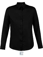 NEOBLU Blaise Women Mikro keprová halenka s dlouhým rukávem 24.3183 deep black NEOBLU Blaise Women Mikro keprová halenka s dlouhým rukávem 24.3183 deep black