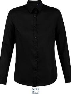 NEOBLU Blaise Women Mikro keprová halenka s dlouhým rukávem 24.3183 deep black
