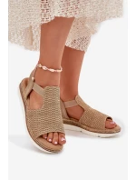 Dámské Sandály S Pletením Béžovo-Zlaté Jelana Dámské Sandály S Pletením Béžovo-Zlaté Jelana