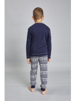Chlapecké pyžamo Arctic dlouhé rukávy, dlouhé kalhoty - potisk námořnická modř/námořnická modř