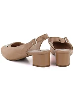 Dámské lodičky s otevřenou špičkou světle hnědé M.Daszynski SA233-4