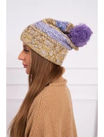 Pola fleecová čepice K267 fialová+žlutá