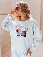 Dámská oversize mikina s výšivkou DOGSWEETY modrá FashionStreet BY1479 Dámská oversize mikina s výšivkou DOGSWEETY modrá FashionStreet BY1479