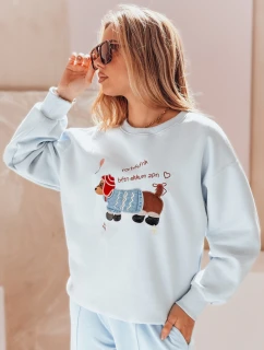 Dámská oversize mikina s výšivkou DOGSWEETY modrá FashionStreet BY1479