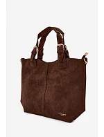 Hnědá kabelka z imitace semiše Clarette