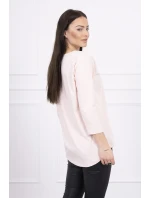 Letní dívčí halenka s potiskem pudrově růžová Letní dívčí halenka s potiskem pudrově růžová