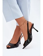 Dámské sandály na podpatku černé Sevina