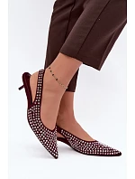 Dámské sandály Kitten Heel s přezkami bordó Madden Dámské sandály Kitten Heel s přezkami bordó Madden