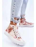 Dámské vysoké tenisky Big Star - béžová/růžová Dámské vysoké tenisky Big Star - béžová/růžová
