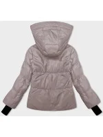 Světle růžová dámská péřová zimní bunda s kapucí Glakate (LU-238191#)
