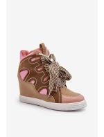 Dámské tenisky na podpatku růžové Leoppa Dámské tenisky na podpatku růžové Leoppa