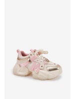 Dámské Kožené Tenisky Na Masivní Podešvi GOE RR2N4031 Béžové Dámské Kožené Tenisky Na Masivní Podešvi GOE RR2N4031 Béžové