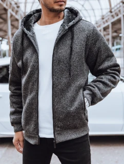 Pánská rozepínací zateplená tmavě šedá mikina FashionStreet BX5598