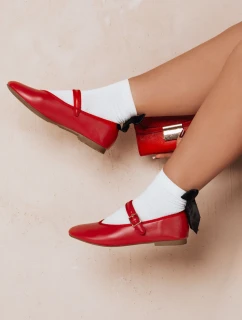 Dámské baleríny na zip ELLICAN červené FashionStreet ZY0661