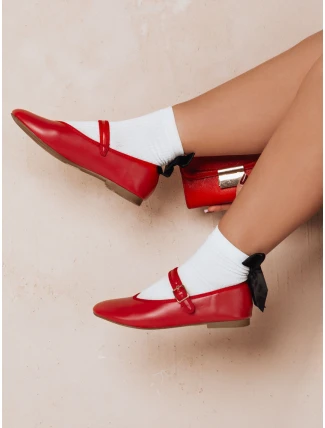 Dámské baleríny na zip ELLICAN červené FashionStreet ZY0661