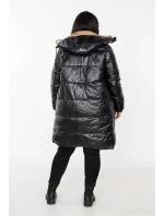 Černo-béžová hrubší oboustranná dámská zimní bunda (V767) Černo-béžová hrubší oboustranná dámská zimní bunda (V767)