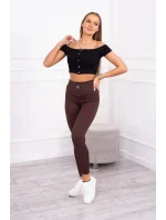 Pruhované legíny hnědé