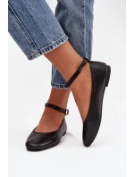 Dámské baleríny s páskem a přezkou Janelor – panterkové