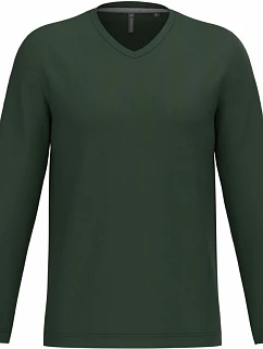 Kariban K 358 Pánské tričko do V s dl. rukávem 20.K358 forest green
