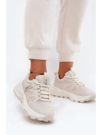 Sportovní boty sneakers dámské na silné podrážce béžové Prononice