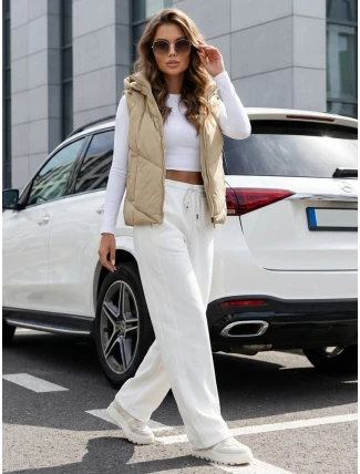 Dámská prošívaná vesta LIKEHUGS béžová FashionStreet TY4979