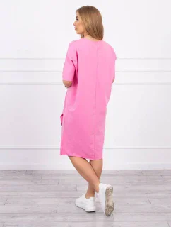 Sukienka oversize jasno różowa